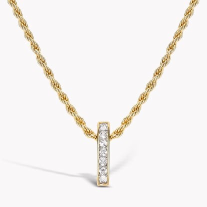 RockChic Diamond Bar Pendant 0.44ct in 18ct Yellow Gold