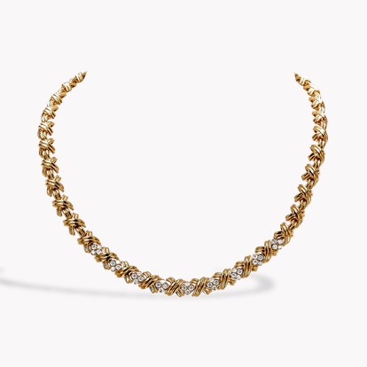Contemporary Tiffany & Co. Signature X Diamond Necklace in 18ct Yellow Gold