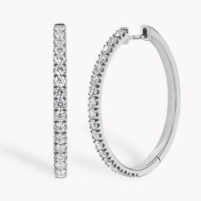 Brilliant Cut 0.96ct Diamond Half Hoop Earrings in 18ct White Gold