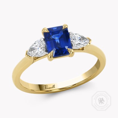 Octagonal Cut 1.20ct Sapphire and Diamond Ring