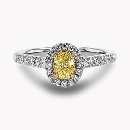 Fancy Yellow Diamond Cluster Ring