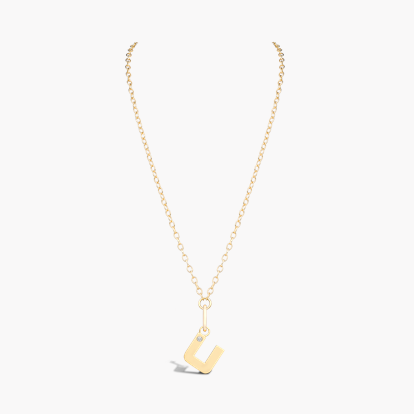 Letter U Diamond Pendant Charm