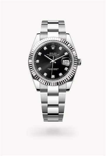 Datejust 41 * Oyster, 41 mm, Oystersteel and white gold with a Slate Fluted bezel and Jubilee, five-piece links bracelet
