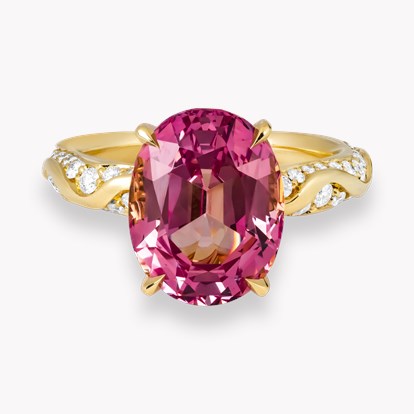 Oval Cut 6.71ct Kitulo Garnet and Diamond Ring