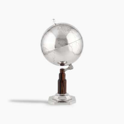 Art Deco Silver and Macassor Globe