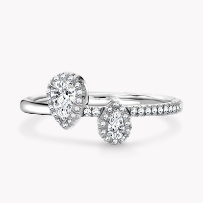 Skinny B Pear Shaped Diamond Ring 0.38ct in White Gold