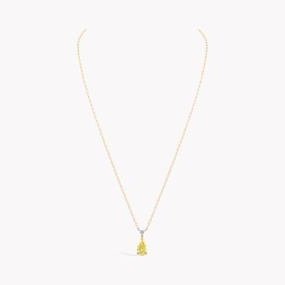 Pear Shaped 1.51ct Fancy Yellow Diamond Pendant