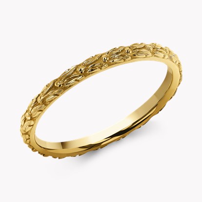 Apple Blossom Wedding Ring - 2mm Width in 18ct Yellow Gold