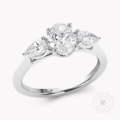1.01ct Diamond Three-Stone Ring Platinum Trilogy Setting