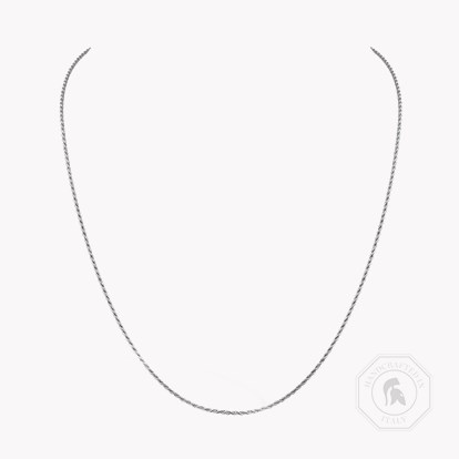Medium Rope Style Chain (45cm) 0.02ct in 18ct White Gold 