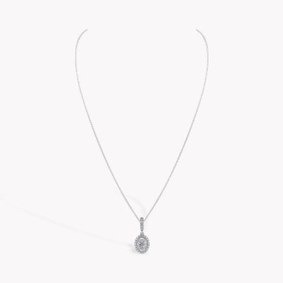 Celestial Oval Cut Diamond Halo Pendant