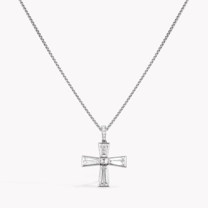 Greek Cross Pendant 0.94CT in Platinum and Diamonds