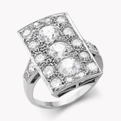 Art Deco Diamond Rectangular Plaque Ring