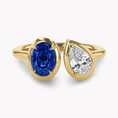 Skimming Stone 1.21ct Sapphire and Diamond Toi et Moi Ring