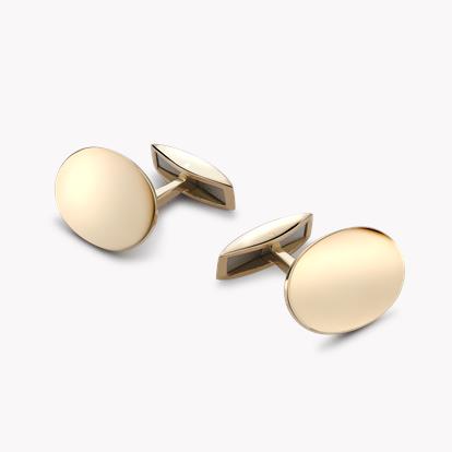 Oval Spring Bar Cufflinks in 9ct Yellow Gold