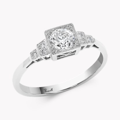 Art Deco Inspired Brilliant Cut 0.56ct Diamond Ring