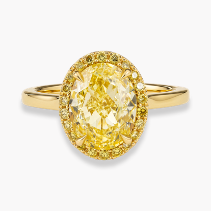Celestial Oval Cut 3.36ct Namibian Fancy Yellow Diamond Ring