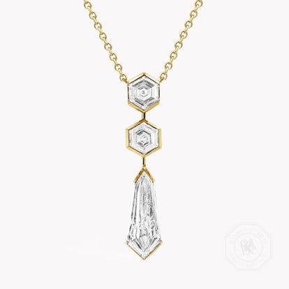 Masterpiece Honeycomb 4.02ct Diamond Drop Pendant