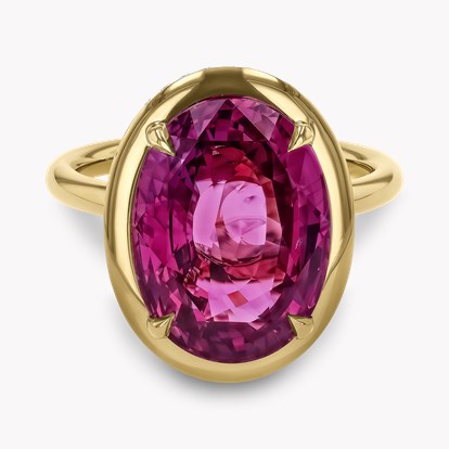 Skimming Stone 11.42ct Sri Lankan Sapphire and Diamond Ring in 18ct Yellow Gold