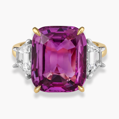 Masterpiece Cushion Cut 10.11ct Madagascan Sapphire and Diamond Ring