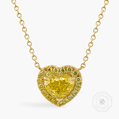 Celestial 2.01ct South African Fancy Vivid Yellow Diamond Pendant