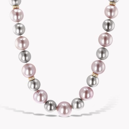 Tahitian Black and Pink Freshwater Pearl Necklace
