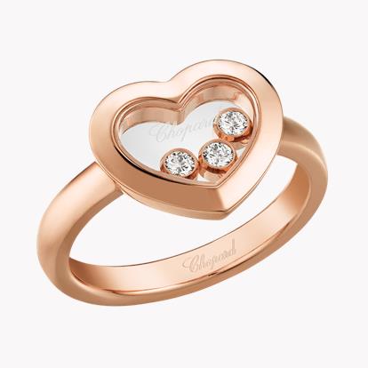 Chopard Happy Diamonds Three Stone Ring 0.15CT in Rose Gold