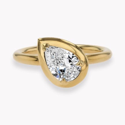 Skimming Stone Pear Shaped 1.00ct Diamond Ring