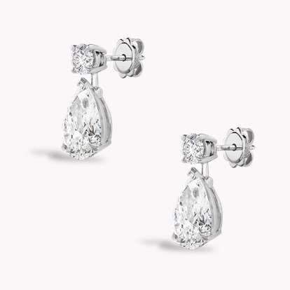 Pear Shaped 4.05ct Diamond Drop Earrings