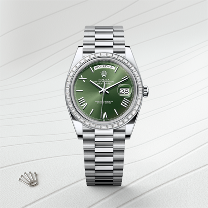 Day-Date 40, Oyster, 40 mm, platinum and diamonds watch