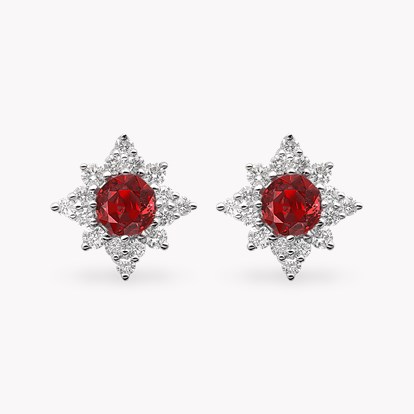Star Struck Ruby Stud Earrings 0.87ct in 18ct White Gold