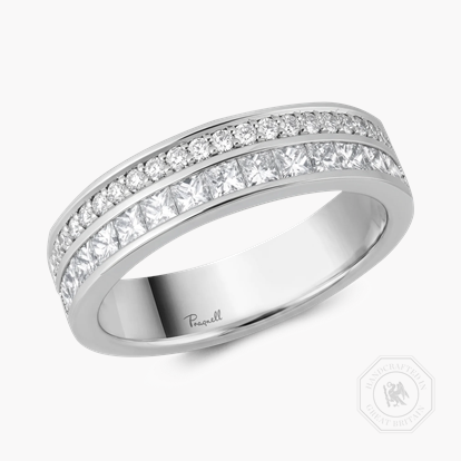 Princess Cut 0.92ct Diamond Half Eternity Ring