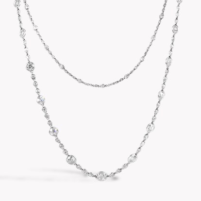 Edwardian Old Cut 18.50ct Diamond Chain Necklace