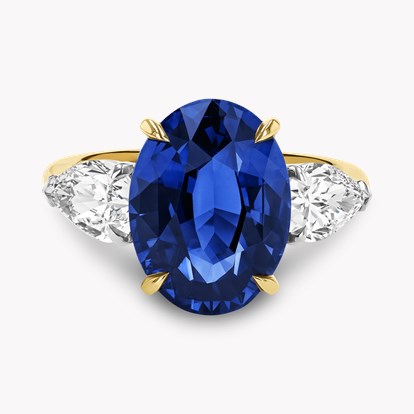 Oval Cut 7.22ct Sri Lankan Sapphire and Diamond Ring