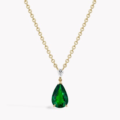 Pearshape Emerald Pendant 1.98ct in 18ct Yellow Gold