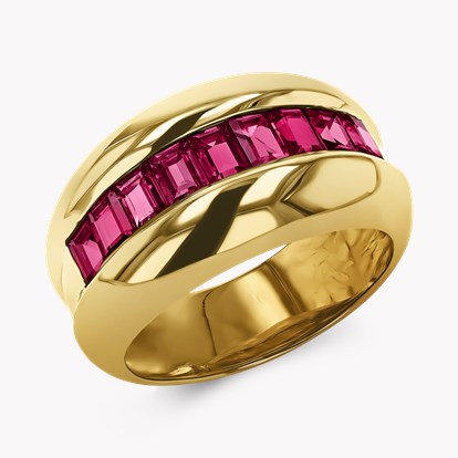 Cartier Ruby Half Eternity Ring in 18ct Yellow Gold