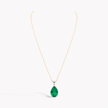 Pear Shaped 4.24ct Colombian Emerald and Diamond Pendant