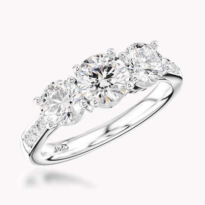 0.65ct Diamond Three-Stone Ring Platinum Duchess Setting