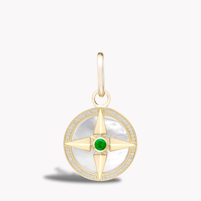 Emerald Pendant Charm in 18ct Yellow Gold