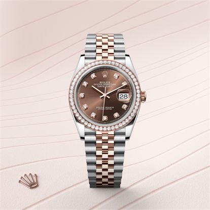 Datejust 36, Oyster, 36 mm, Oystersteel, Everose gold and diamonds watch