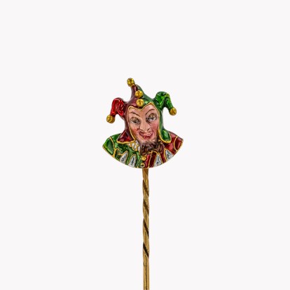Belle Epoque Enamel Jester Stick Pin
