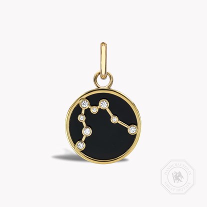 Constellation Diamond and Black Onyx Aquarius Pendant Charm