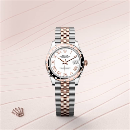 Datejust 31, Oyster, 31 mm, Oystersteel, Everose gold and diamonds watch