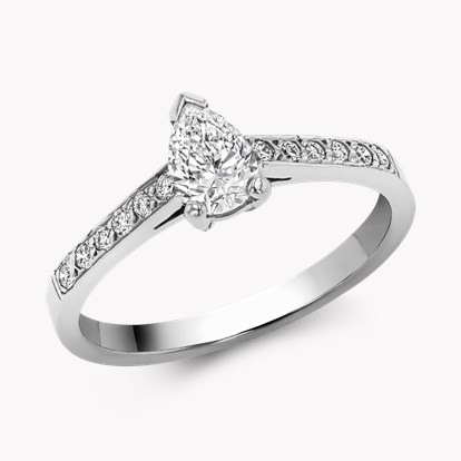Pearshaped Diamond Ring 0.46ct in Platinum