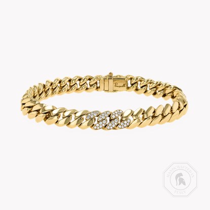 Fusion Polished Curb Link Bracelet in 18ct Yellow Gold