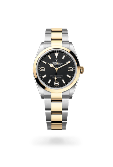 Explorer 36 * Oyster, 36 mm, Oystersteel and yellow gold with a Black Smooth bezel and Oyster, three-piece solid links bracelet