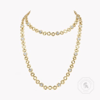 RockChain Diamond Necklace 6.02cts in 18ct Yellow Gold