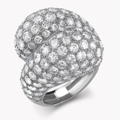Diamond Bypass Ring in Platinum