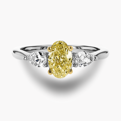 Classic 0.72ct Oval Cut Diamond Three Stone Ring