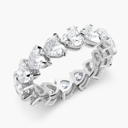Heart Shaped Diamond Full Eternity Ring 6.45ct in Platinum